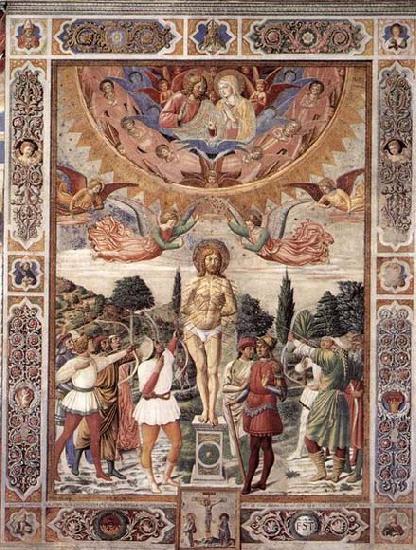 GOZZOLI, Benozzo Martyrdom of St Sebastian oil painting picture